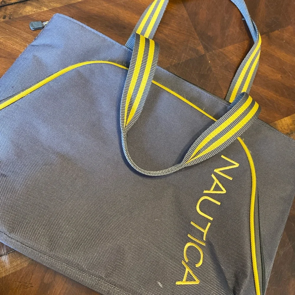 Nautica Gray and Yellow Laptop Tote Bag